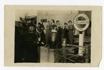 Industrial Institute and College students at Columbus Line Railroad Station; 1916 by Laurie Hartness