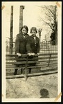 Martha Beanland and Lee Holland McElroy posed around campus; 1926-1927