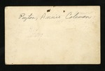 Reverse of young Annie Coleman Peyton