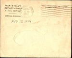 V-mail letter from Sonny Boy Smith to Pauline Smith; August 18, 1944 by Sam Ellard Smith