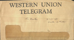 Telegram from Sam H. Smith to Martha Smith; March 14, 1948. by Sam Hawkins Smith